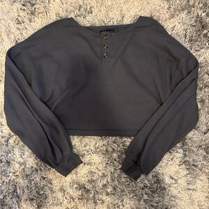 Women's Gray Long Sleeve Top